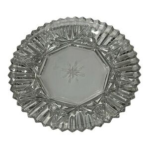 Vintage Clear Glass Serving Tray 11.5 in